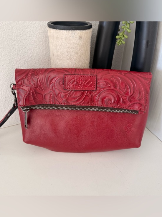 Patricia Nash Handbags - Patricia Nash Embossed Leather Wristlet in Deep Berry